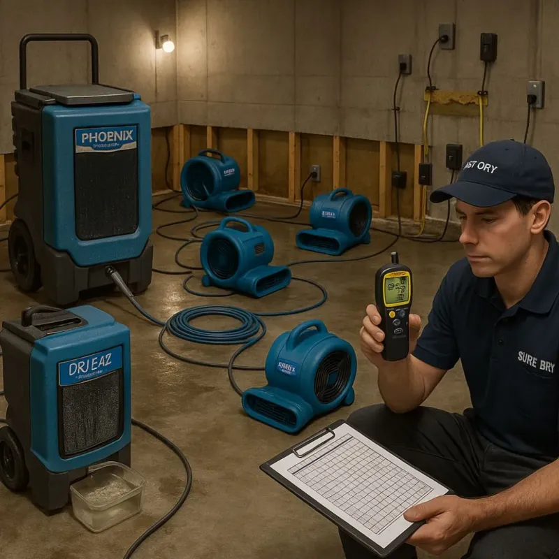 Structural Drying and Dehumidification process in Rice Lake, WI